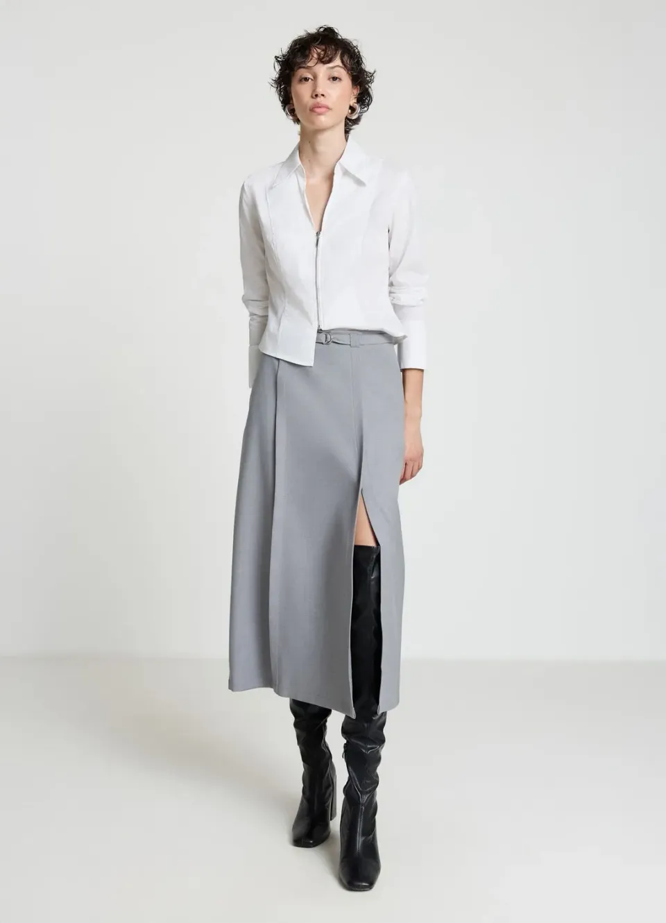 Calliope Jupe portefeuille femme fente ceinture