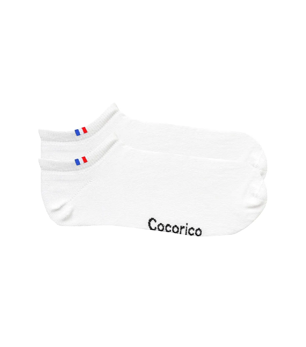 Cocorico Invisible chaussettes femme blanc x2 coton