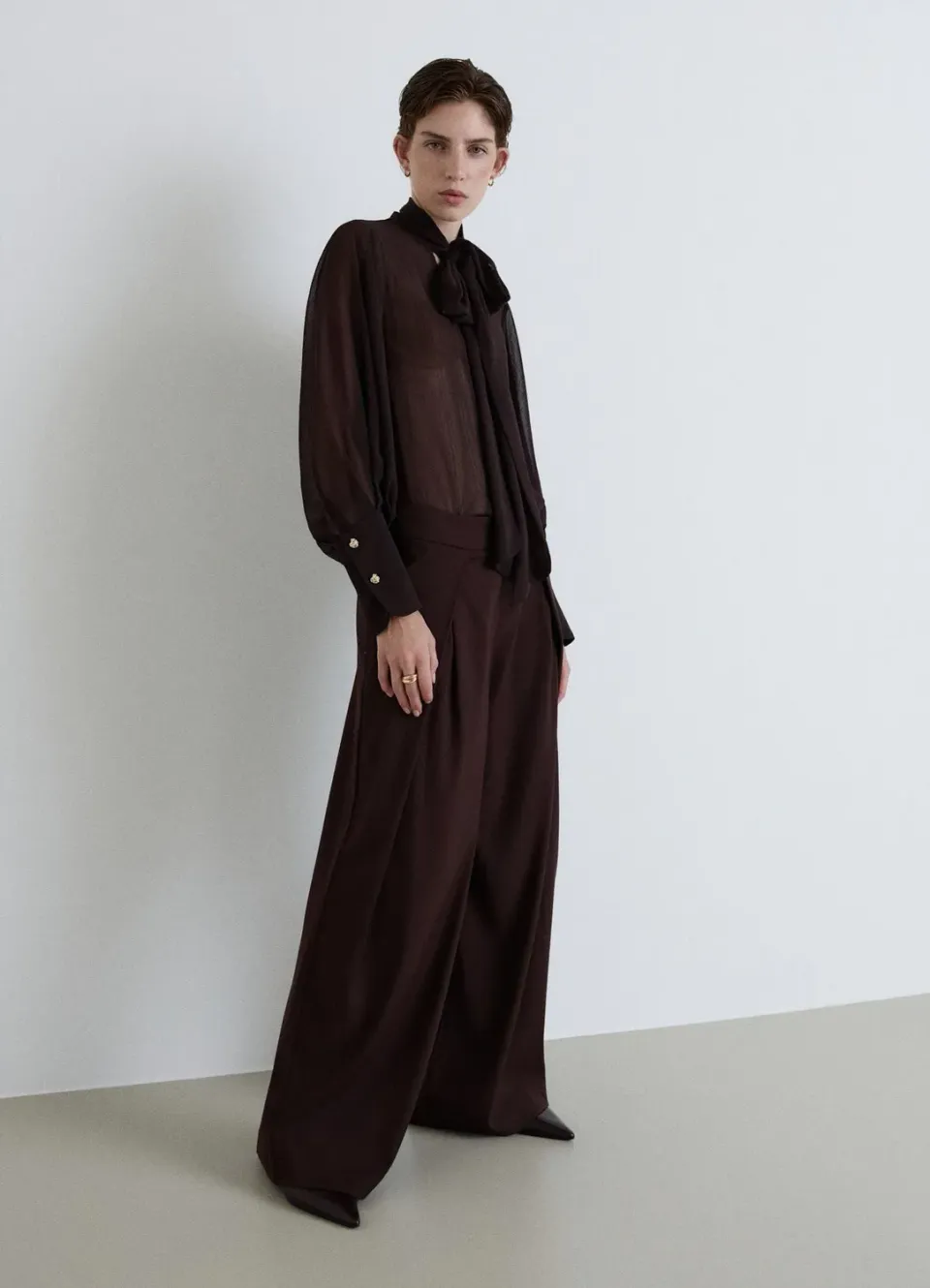 Calliope pantalon palazzo femme plis taille haute