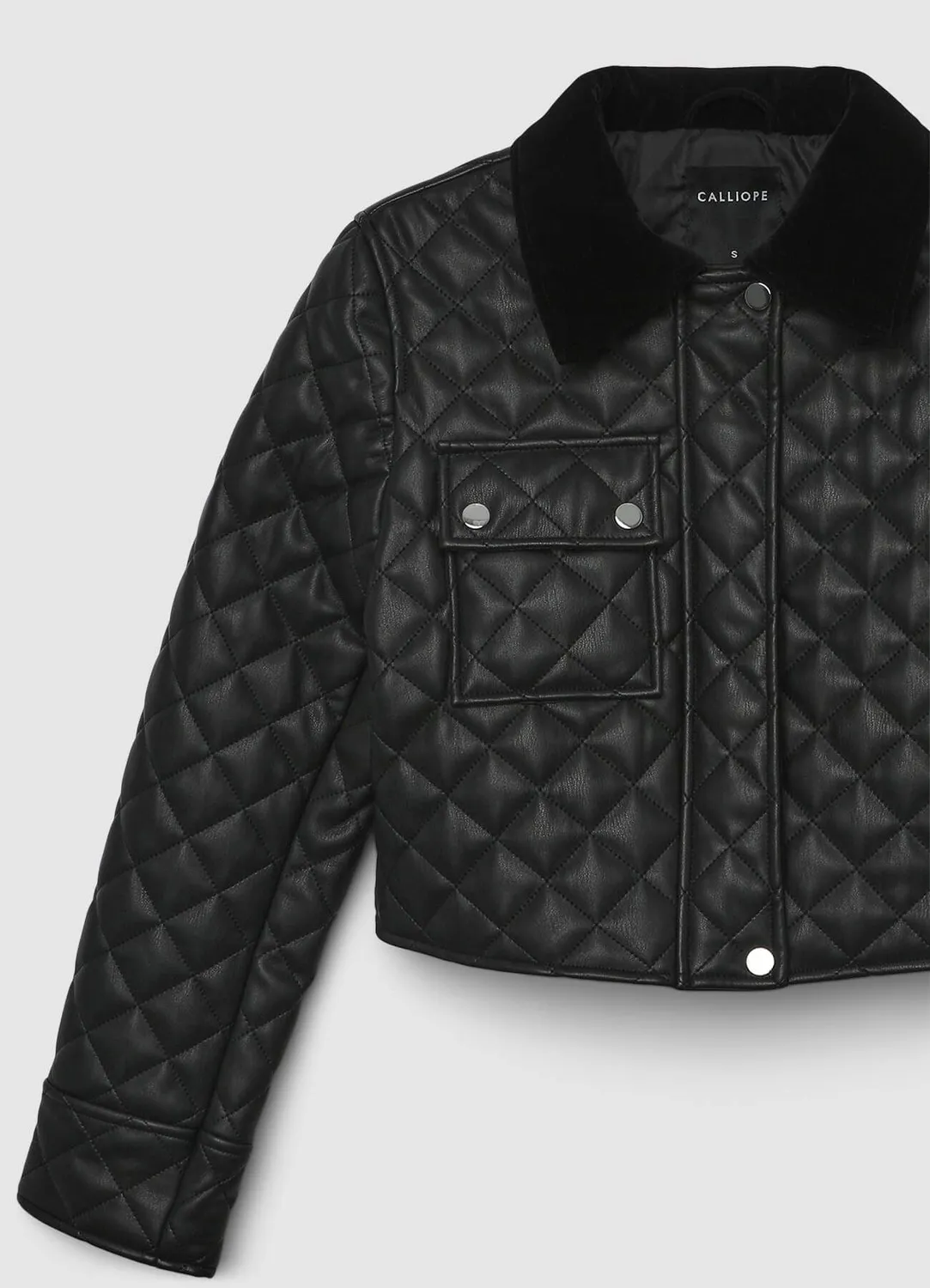 Calliope Veste Matelassée Simili-Cuir Veste Femme Urbaine