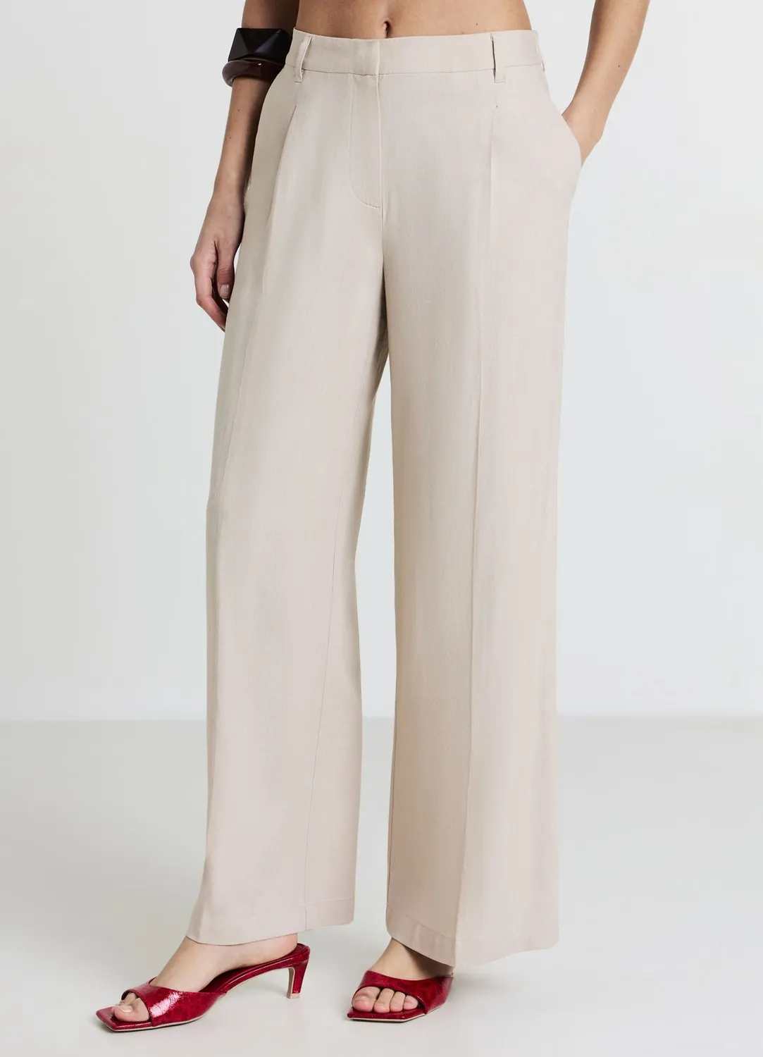 Calliope pantalon palazzo femme lin coupe large