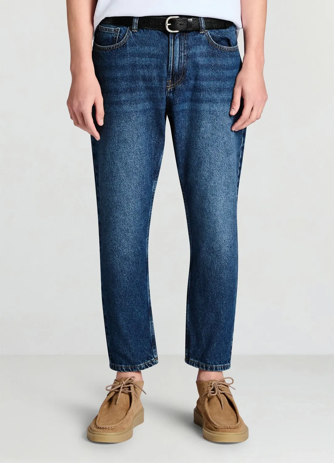 Calliope jean cropped homme droit délavé