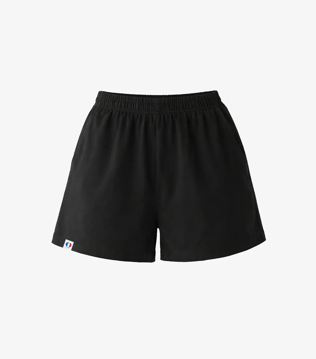 Cocorico Intemporel short pyjama femme noir coton