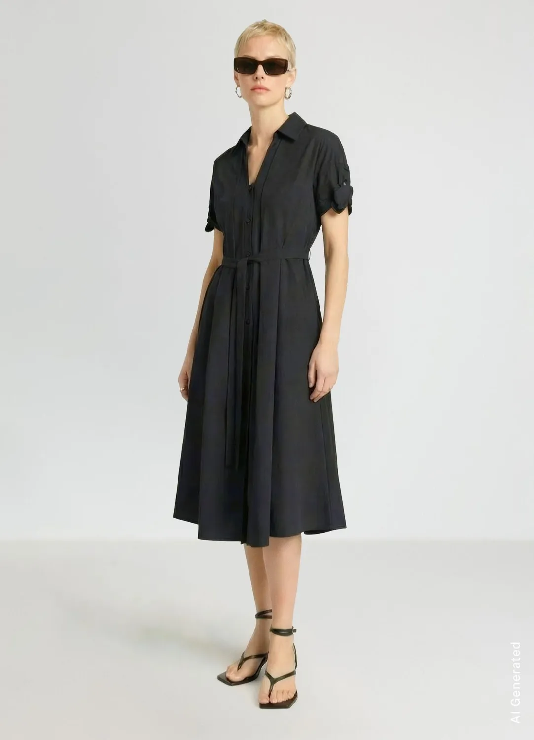 Calliope Atelier robe chemisier femme ceinturée