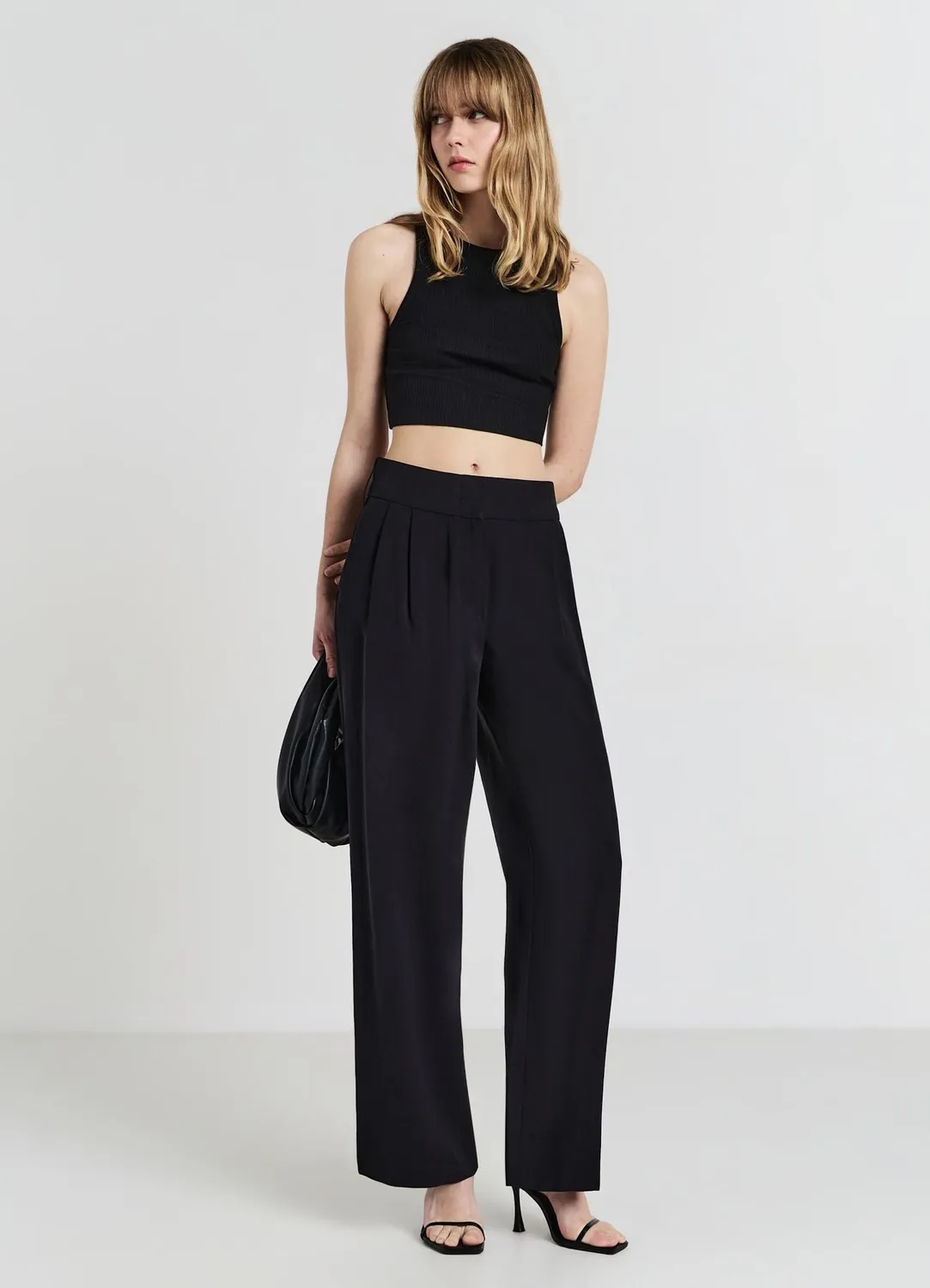 Calliope pantalon palazzo femme uni coupe large