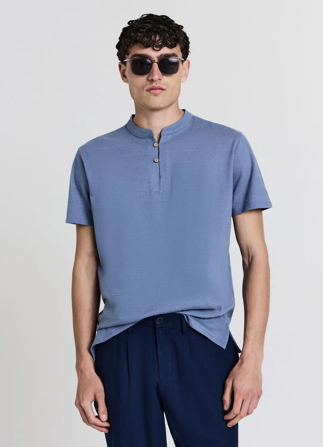 Calliope t-shirt col coréen homme coton regular