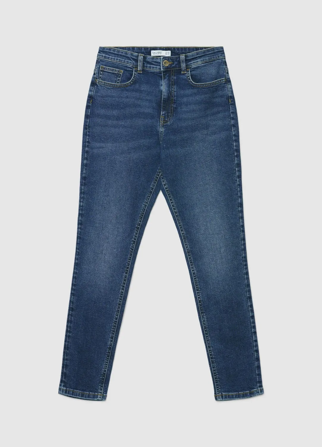 Calliope jean skinny uni femme bouton et zip