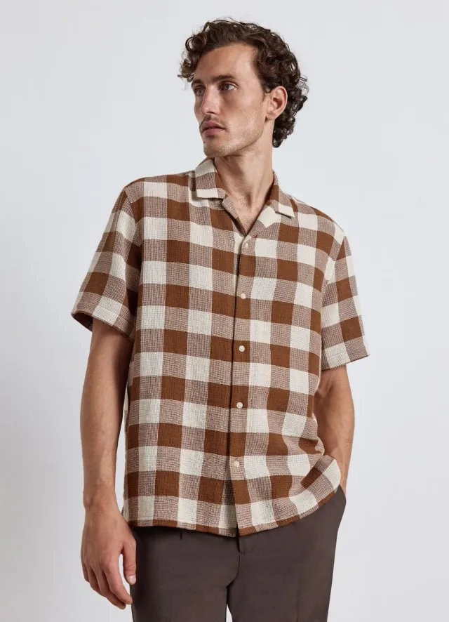 Calliope chemise à carreaux homme manches courtes