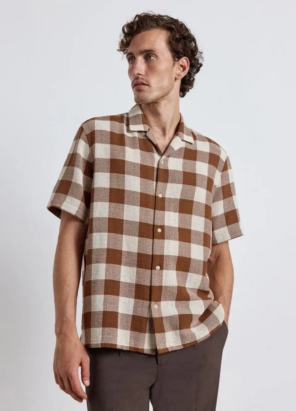 Calliope chemise à carreaux homme manches courtes