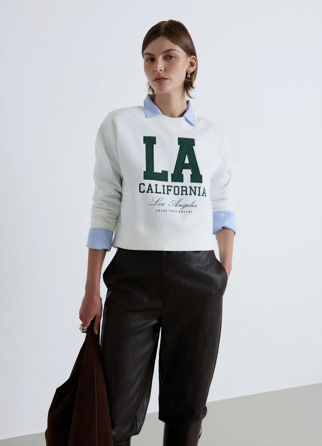 Calliope sweat col rond femme college lourd