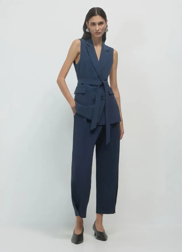 Calliope gilet tailleur femme croisé à ceinture
