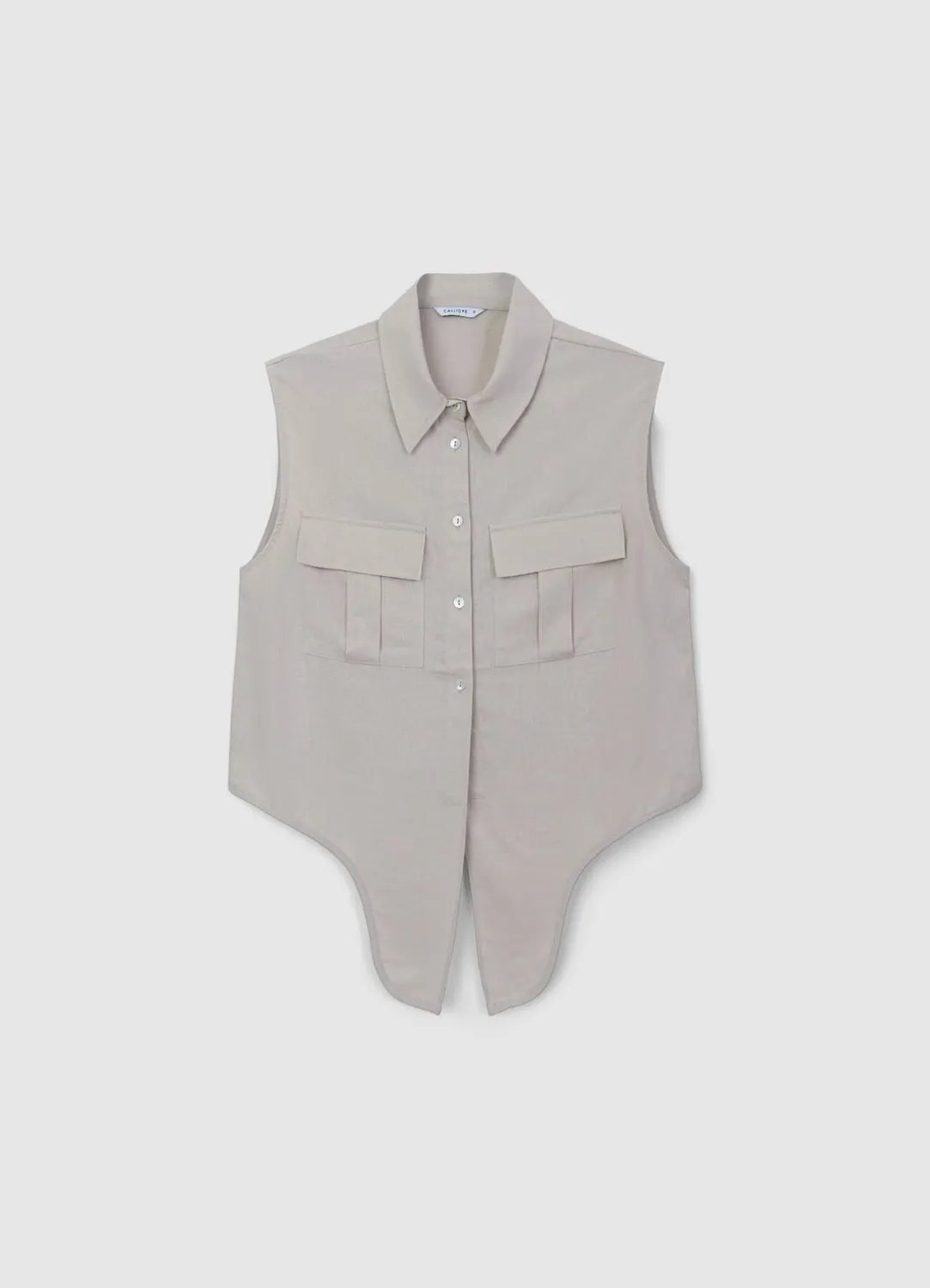 Calliope chemise lin femme nouée sans manches