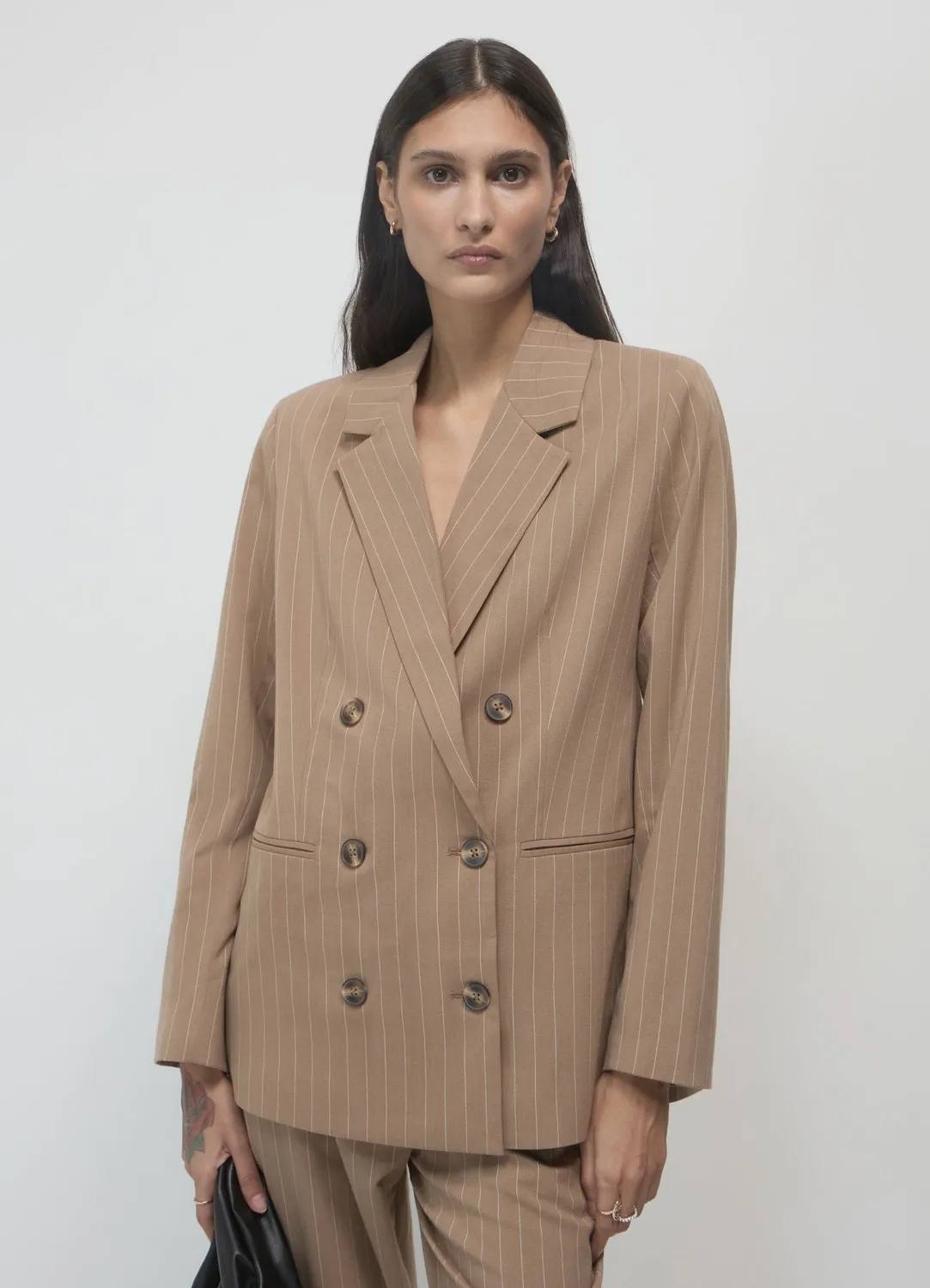 Calliope veste double boutonnage rayures craie femme