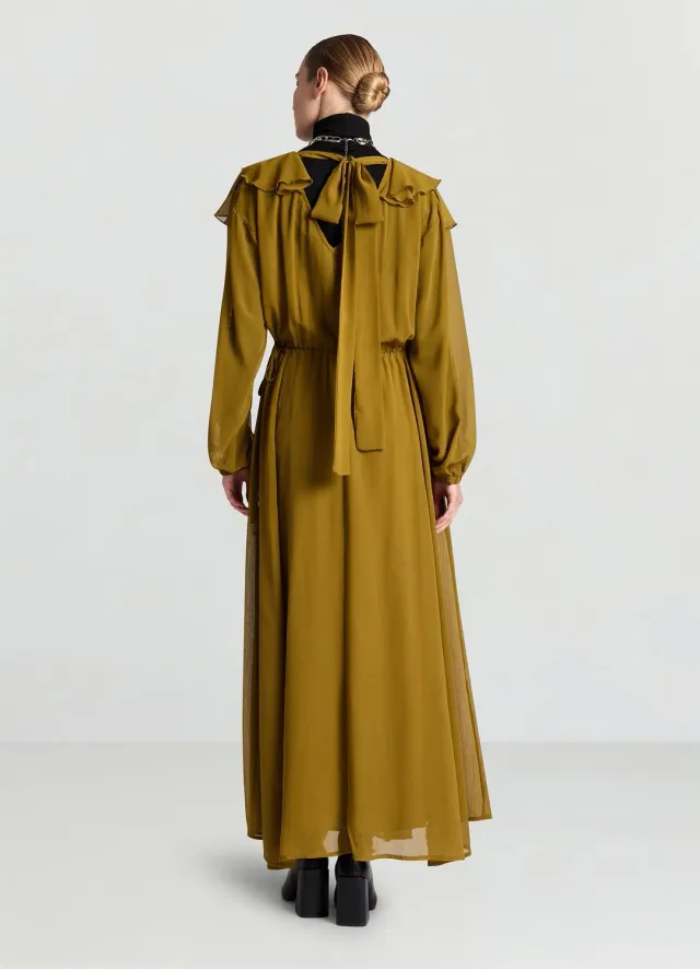 Calliope Atelier robe longue à volants femme col V