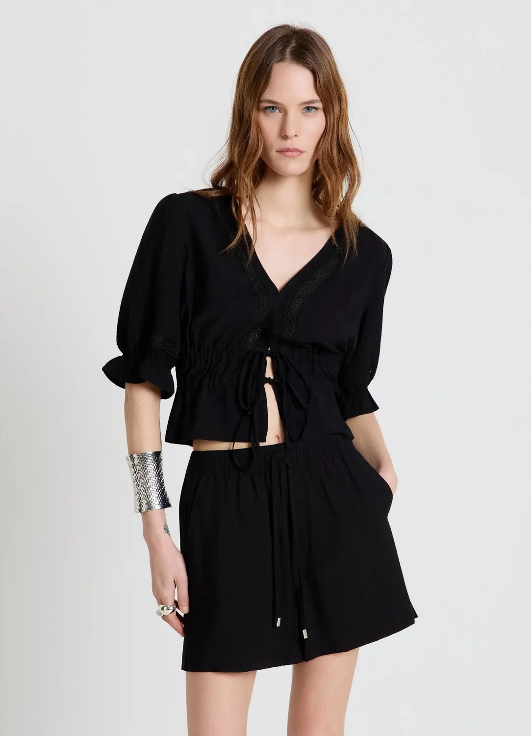 Calliope short cordon taille élastique femme uni