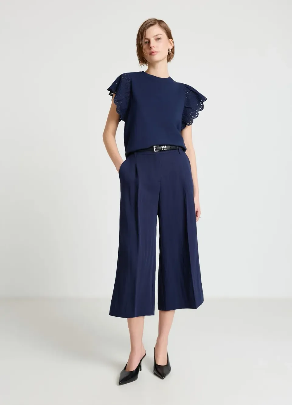 Calliope T-shirt Volants Sangallo Femme Coton Uni