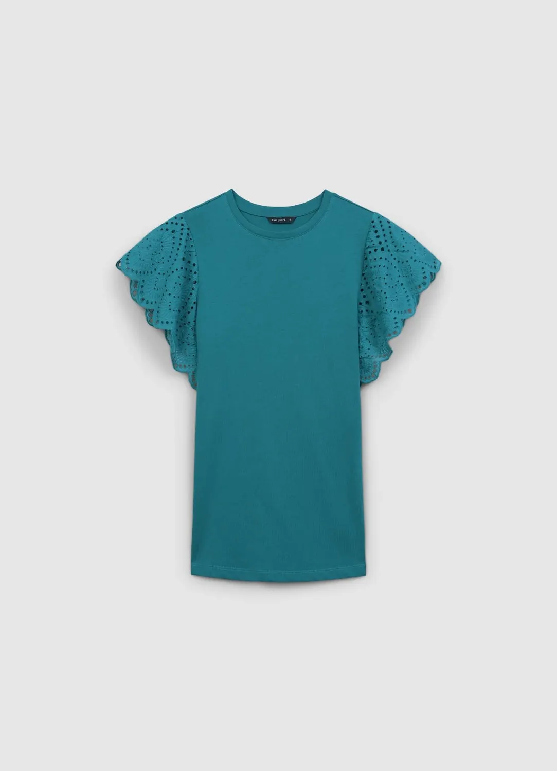 Calliope t-shirt coton volant sangallo femme