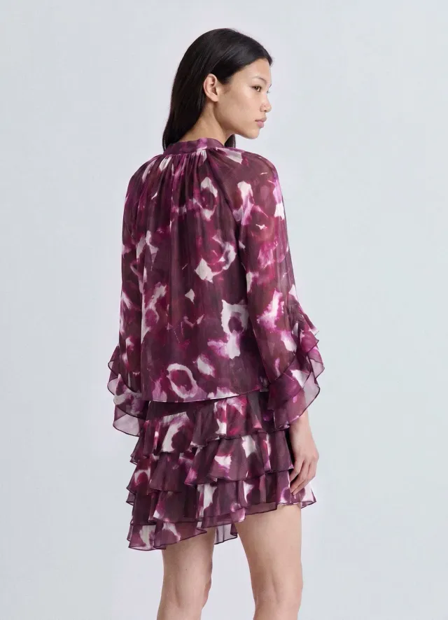 Calliope blouse femme fleurs col lavallière