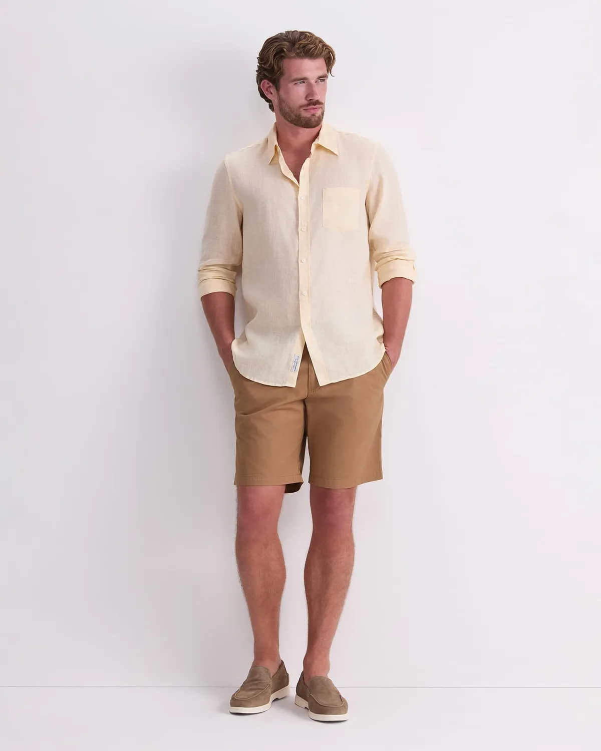 SPORTSCRAFT Long Sleeve Linen Shirt chemise lin homme