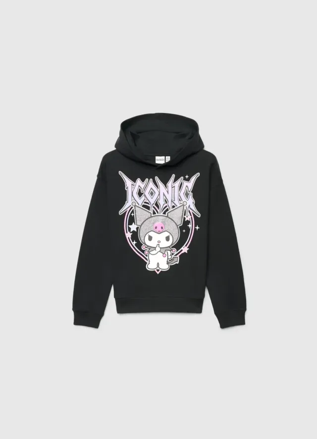 Calliope Kuromi sweat enfant capuche imprimé