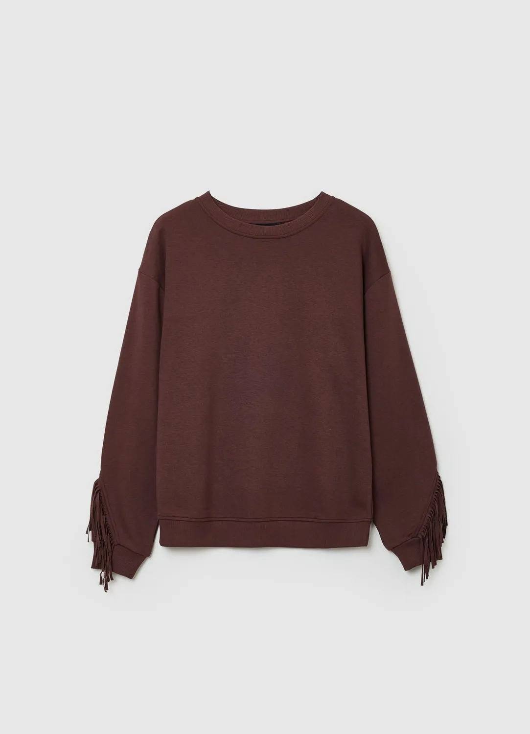 Calliope sweat femme col rond franges bohème
