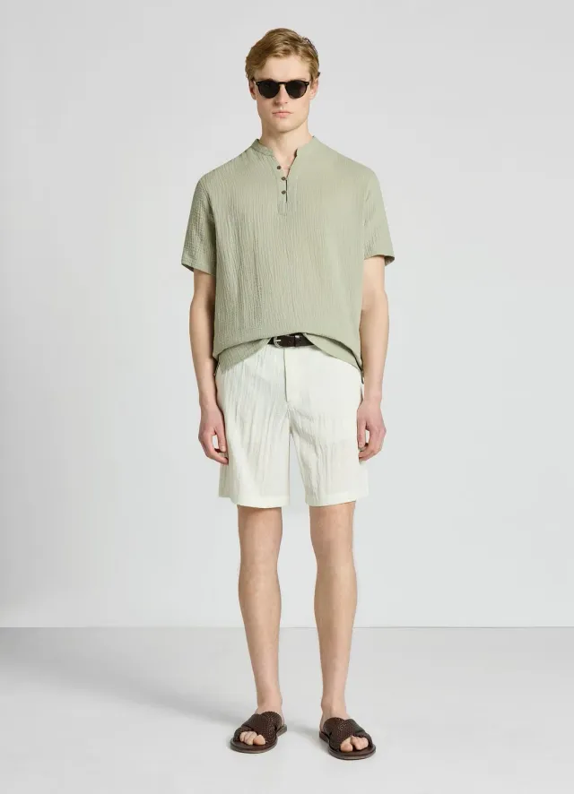 Calliope chemise homme col coréen manches courtes