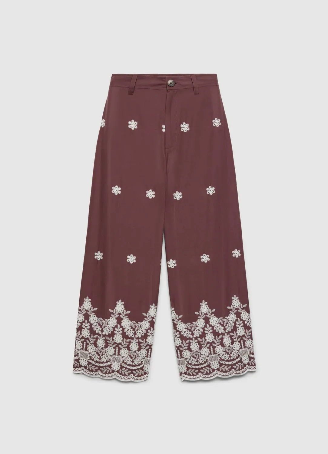 Calliope Pantalon Culotte Brodé Femme Floral