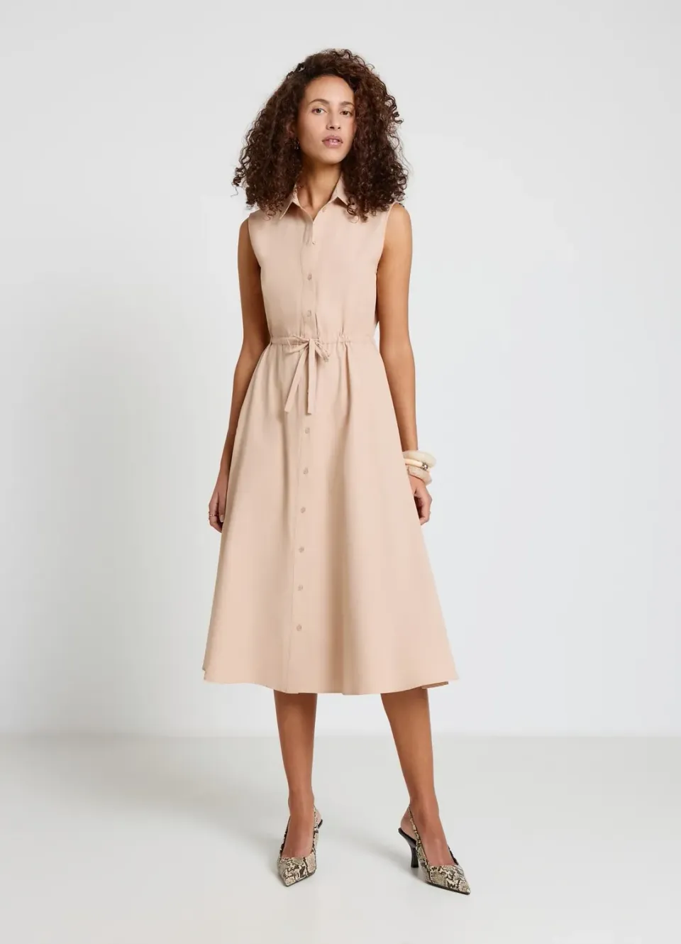 Calliope robe chemisier longue sans manches S unie