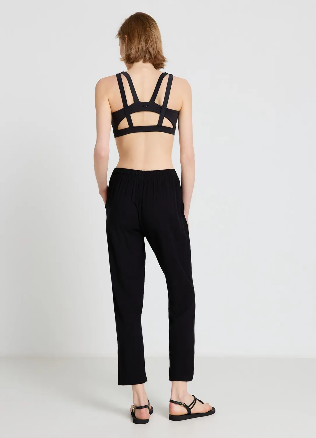 Calliope pantalon large taille élastiquée femme uni