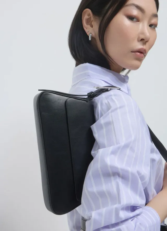 Calliope Borsa Sac bandoulière simil cuir TU noir