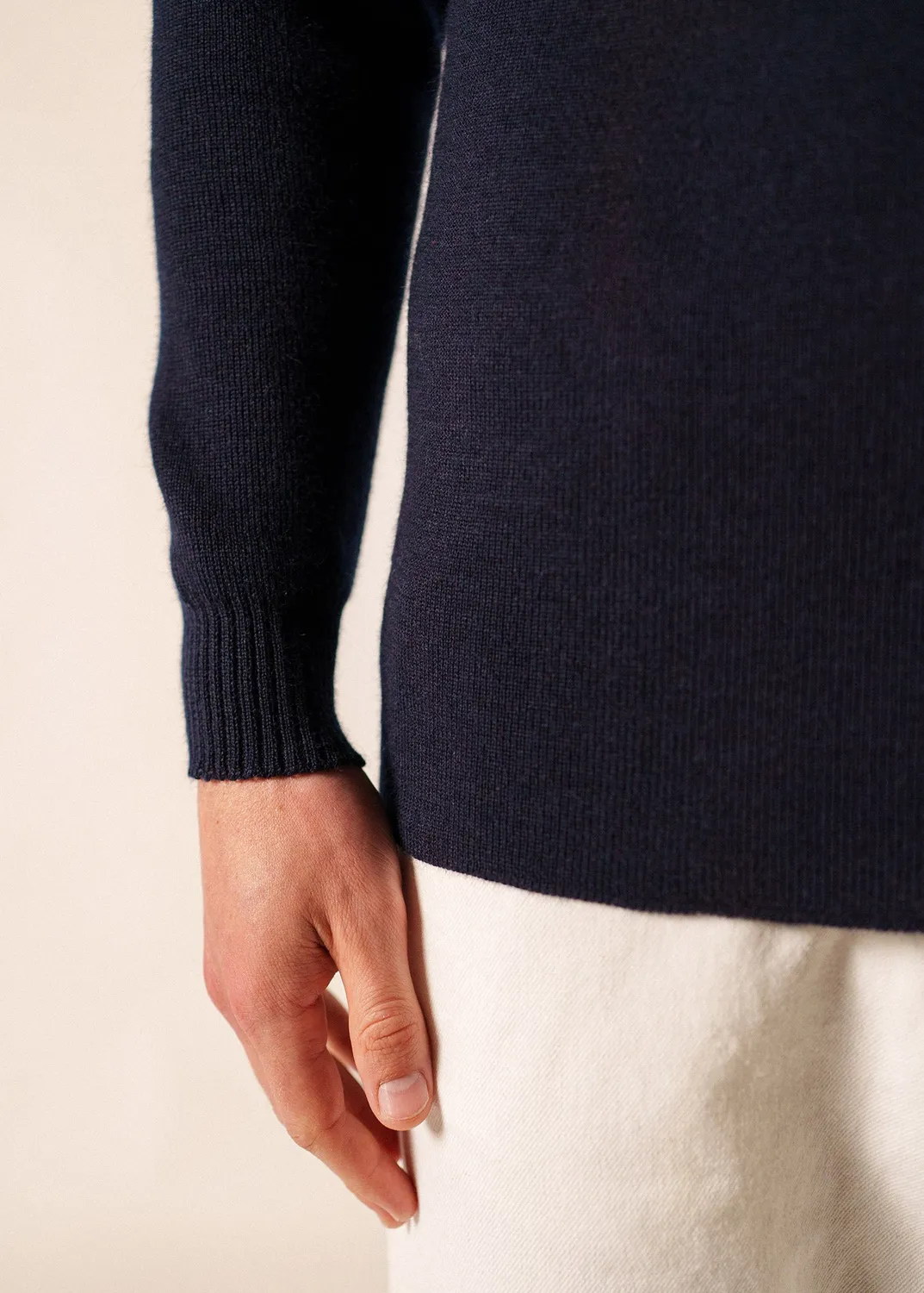 Saint James Pull Col Roulé Marine 100% Laine Marine
