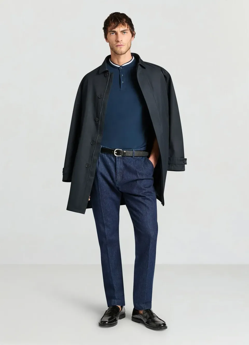 Calliope polo col coréen homme manches courtes