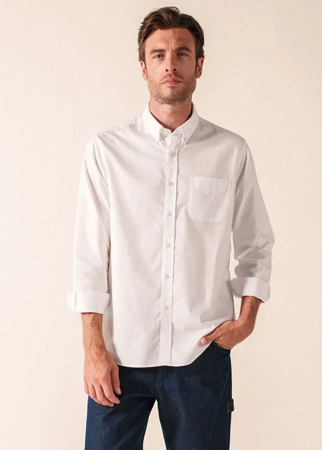 Saint James Amboise chemise oxford blanc 100% coton