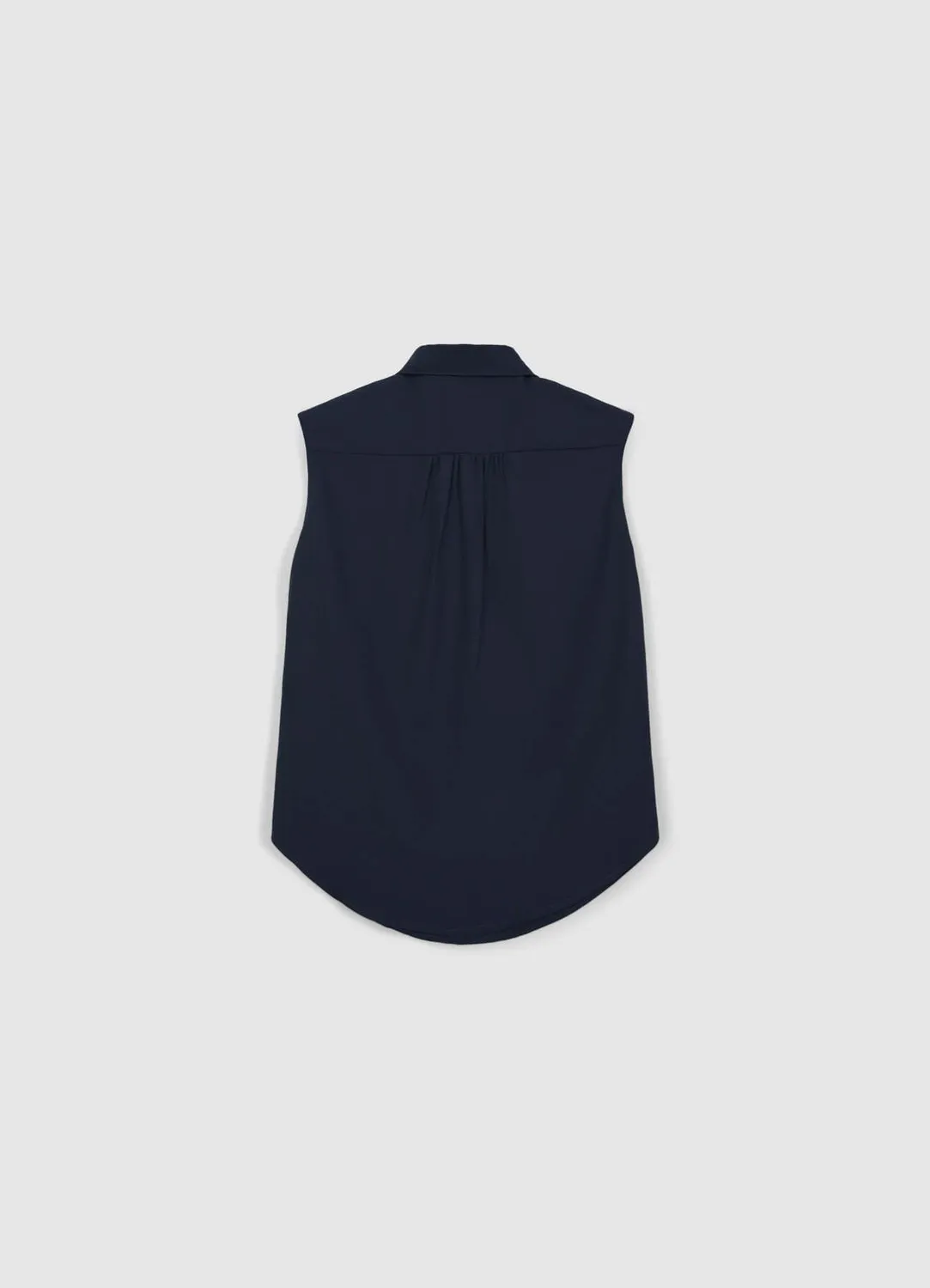 Calliope top col chemise femme sans manches coton