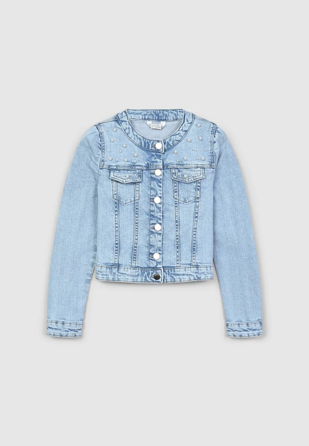 Calliope Veste jean fille denim perles