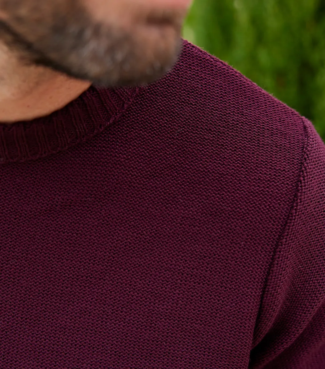 Cocorico pull homme laine bordeaux 50% laine