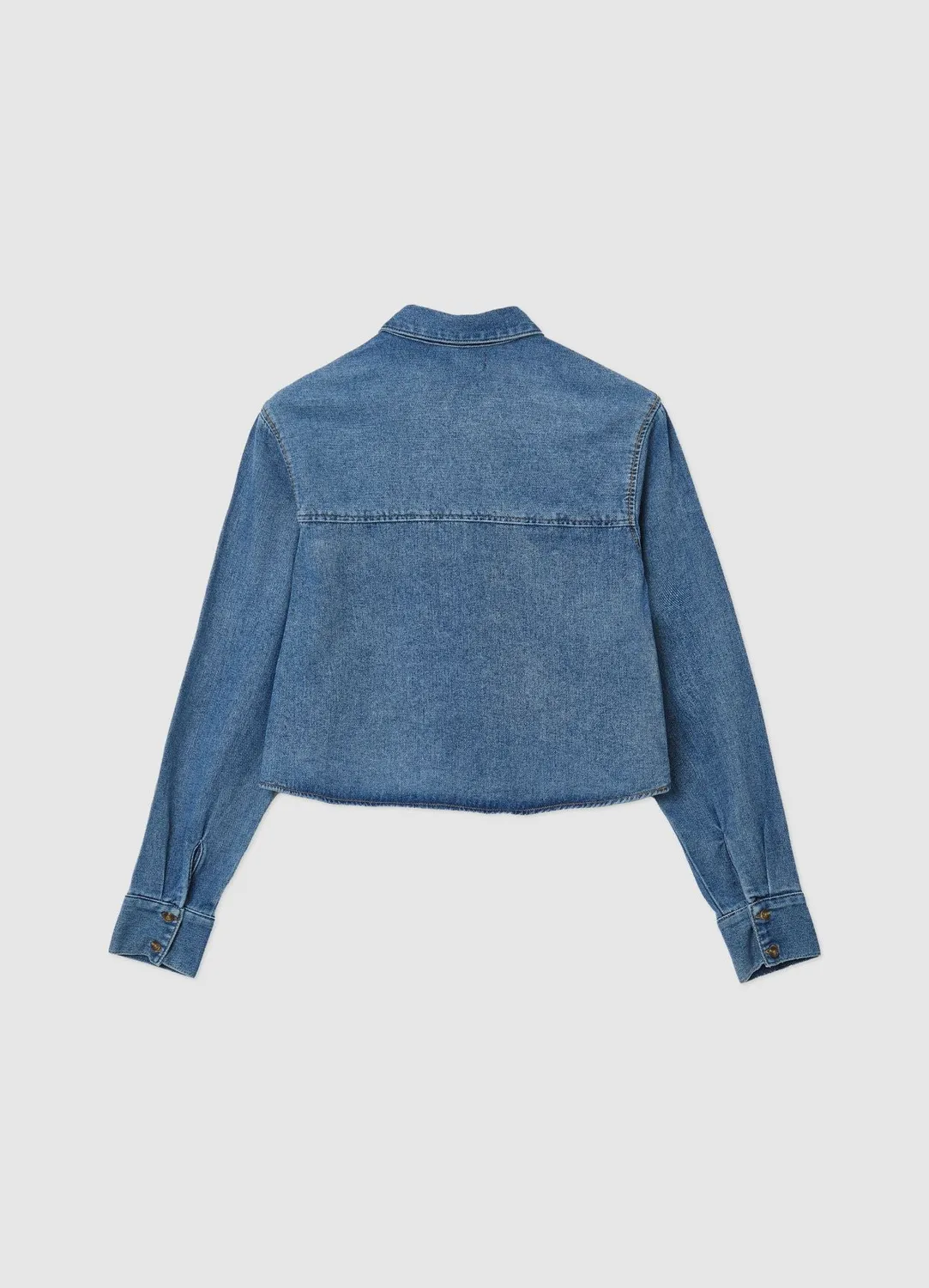 Calliope chemise crop denim femme manches longues