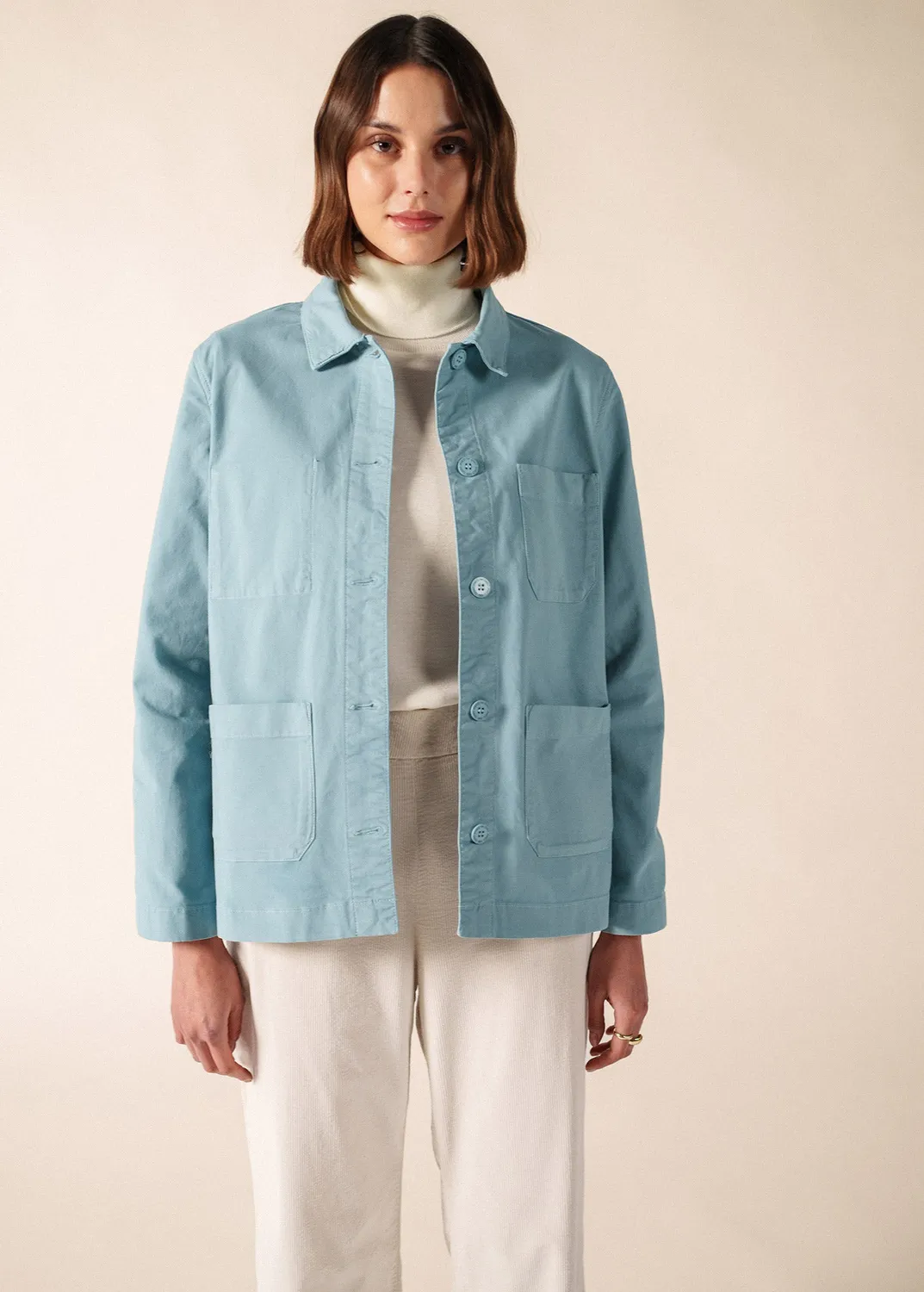 Saint James Alizé veste céleste clair coton workwear
