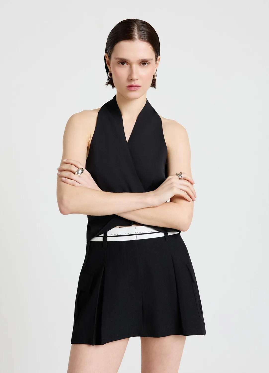 Calliope jupe-short femme cargo plissee poche rabat