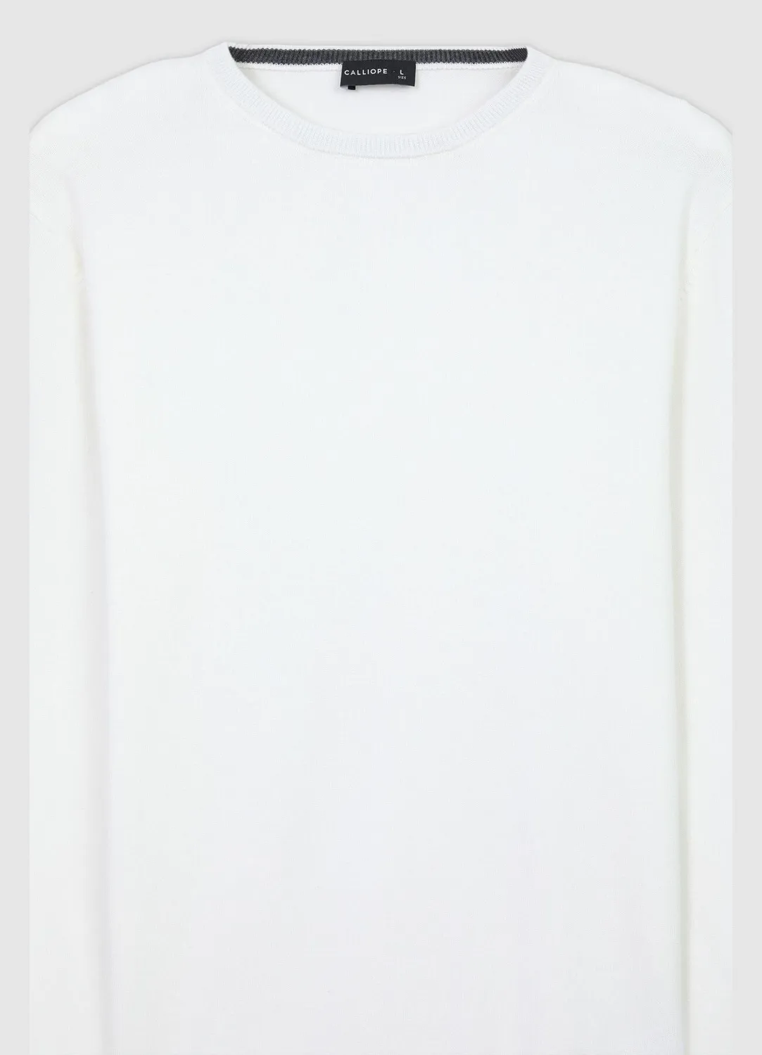 Calliope Maglia pull homme L col rond profils contraste