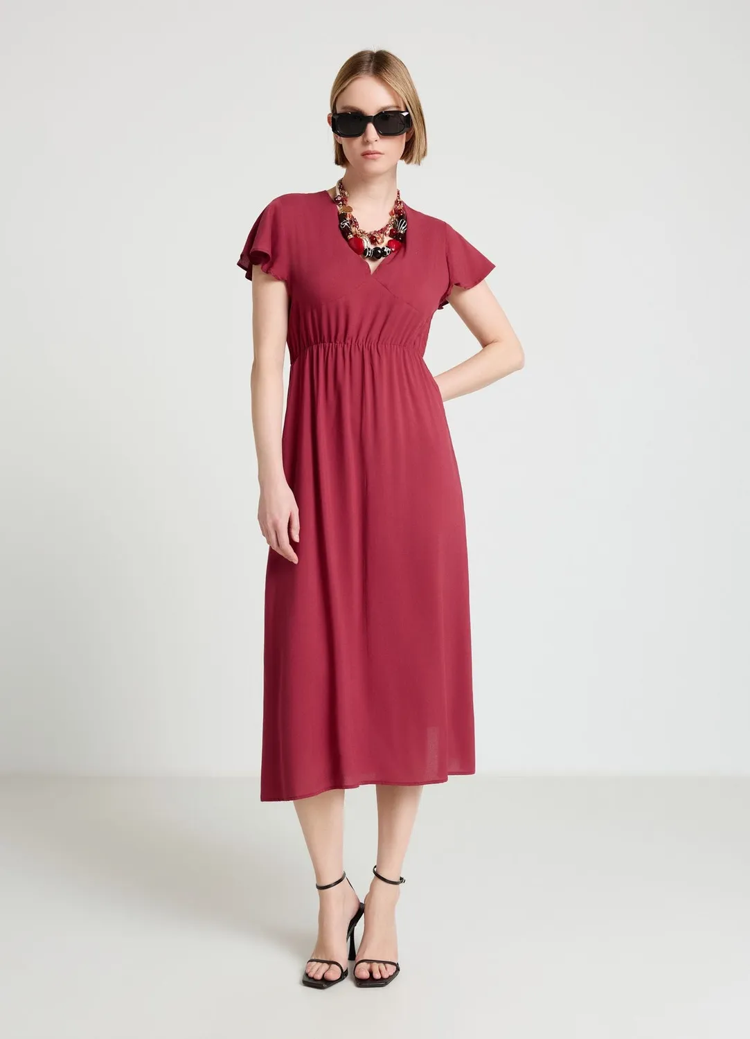 Calliope Atelier robe volants col V femme