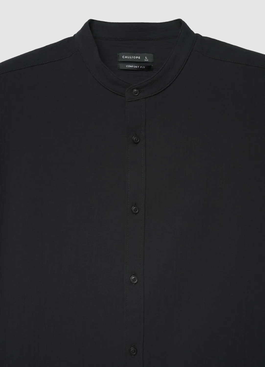 Calliope chemise homme col coréen uni manches longues