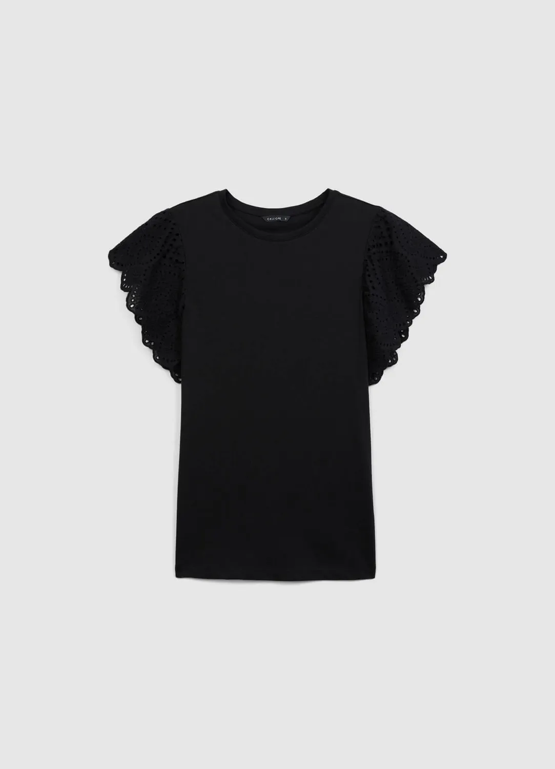 Calliope T-shirt volant sangallo t-shirt coton femme