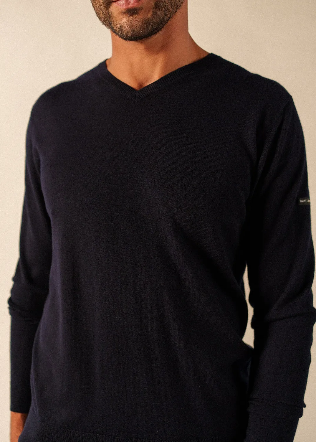 Saint James Trieste pull homme navy laine