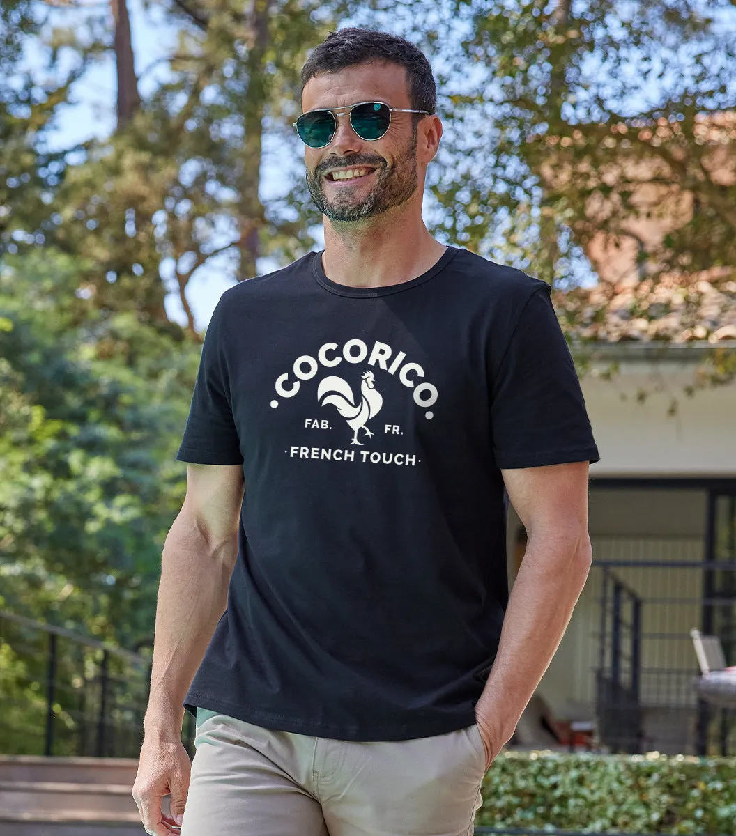 Cocorico Coq Français t-shirt homme noir 100% coton