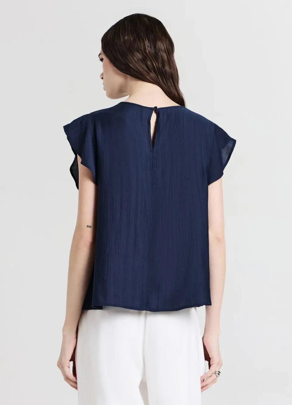 Calliope blouse femme unie manches volants regular