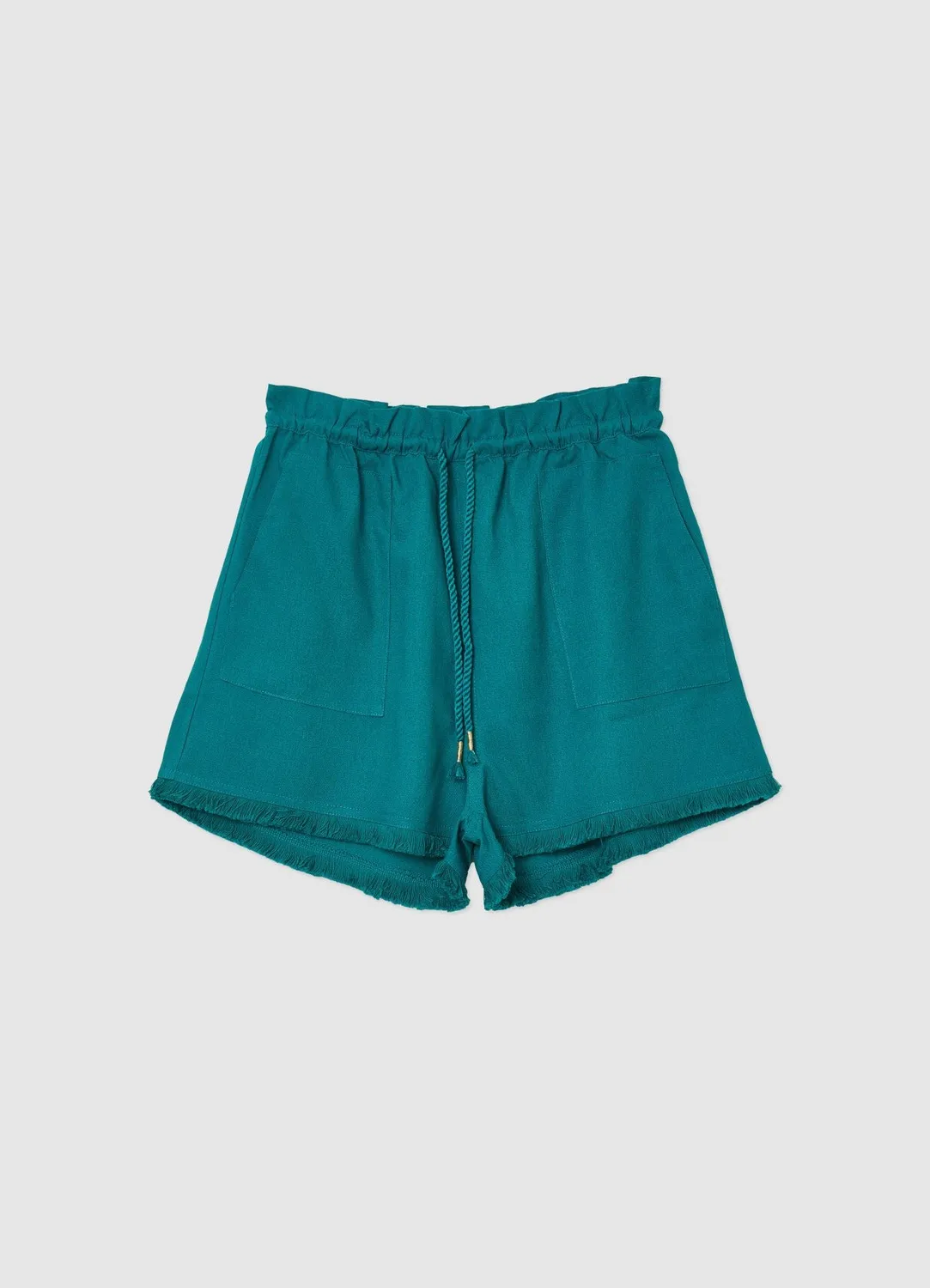 Calliope short femme lin franges uni