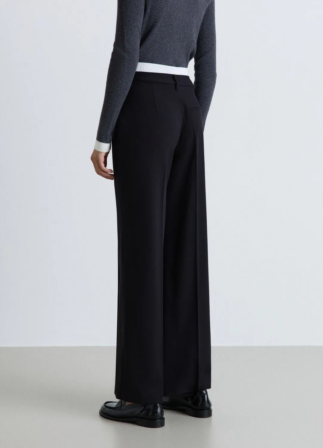 Calliope palazzo pantalon large femme taille élastique