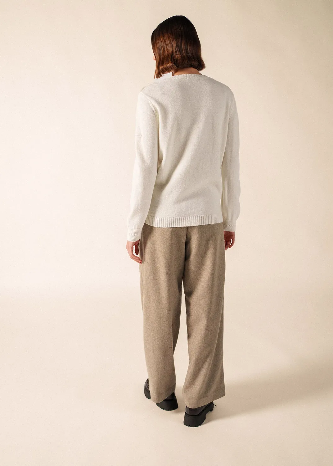 Saint James Talmine pull blanc d'hiver laine
