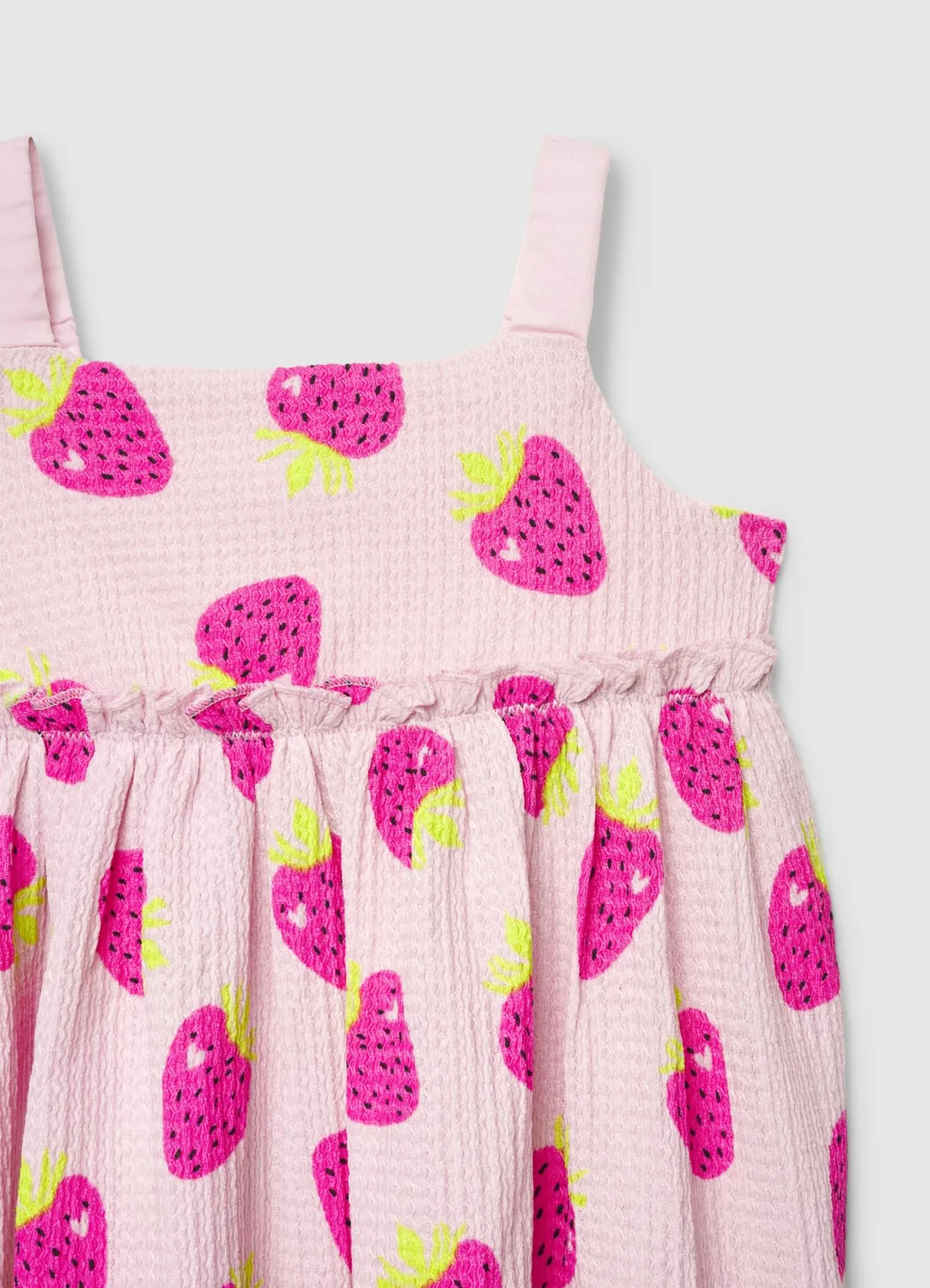 Calliope Robe fraises fille volant bretelles été